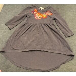 Mimi‎ & Maggie Girls 2T Gray Long Sleeve Floral Patchwork High Low Dress Boho